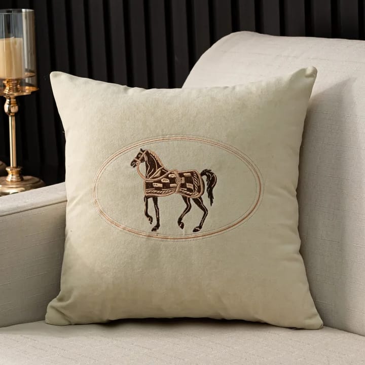 The Embroidered Horse Pillow Cover