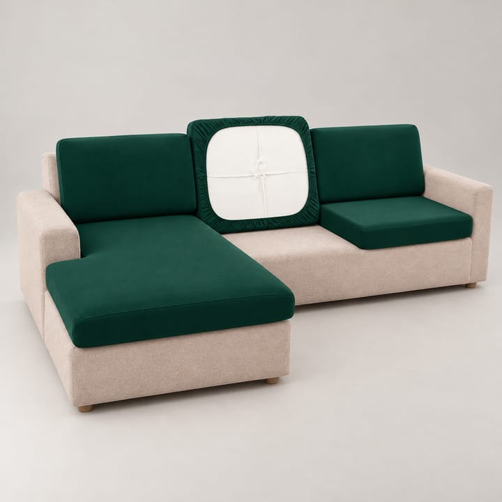 The Smooth Stretch Cushion Cover, Forest Green