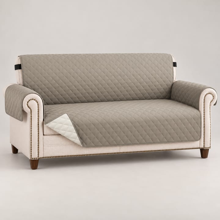 The Quilted Diamond Waterproof Sofa Cover, Khaki
