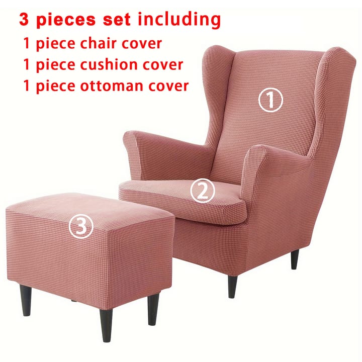 The Wingback Chair and Ottoman Cover Set