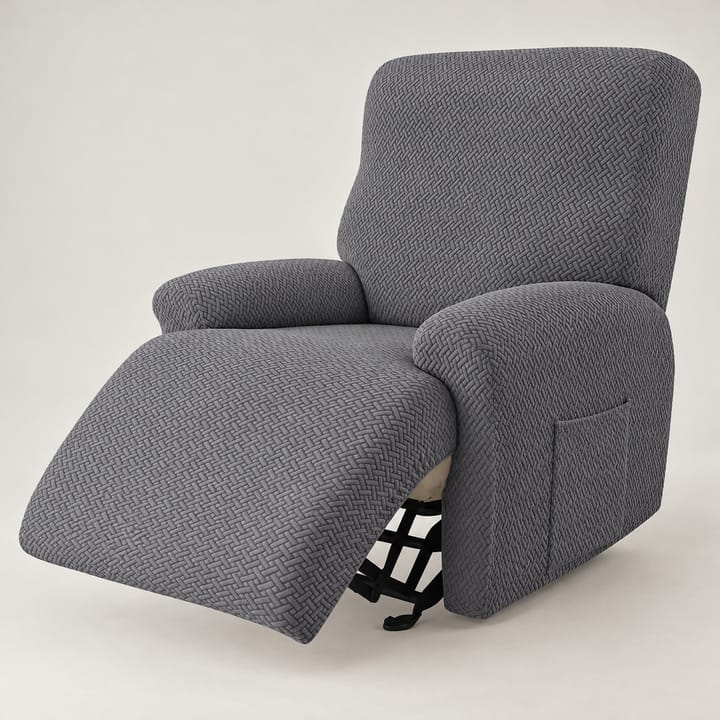 The Leaf Jacquard Recliner Slipcover, Beige knit