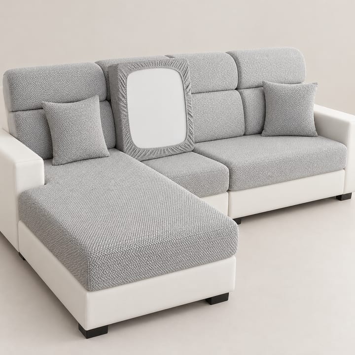 The Twill Jacquard Cushion Cover, Light Gray