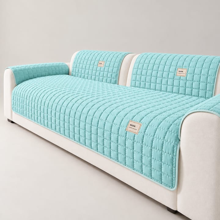The Soft Quilted Couch Cover, Aqua