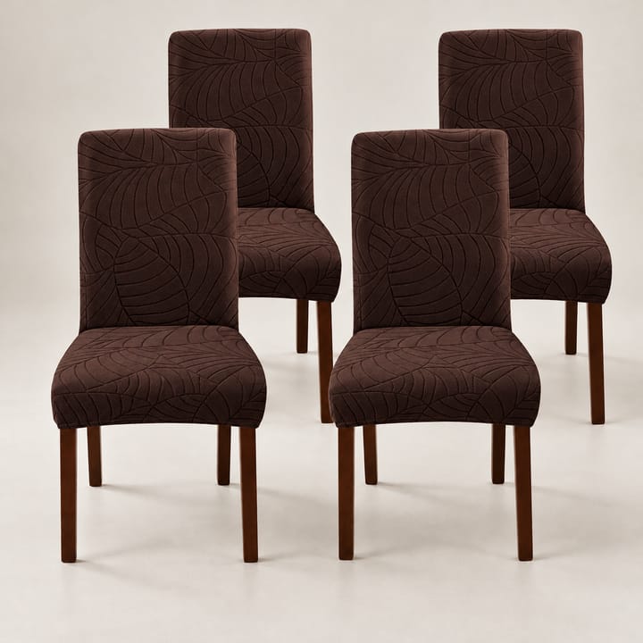 The Leaf Jacquard Dining Chair Cover, Sage green, 4 covers