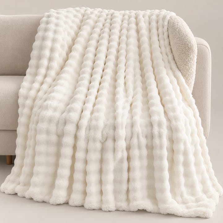 The Wave Stripe Faux Fur Throw