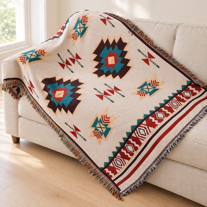 The Aztec Leaf Woven Throw