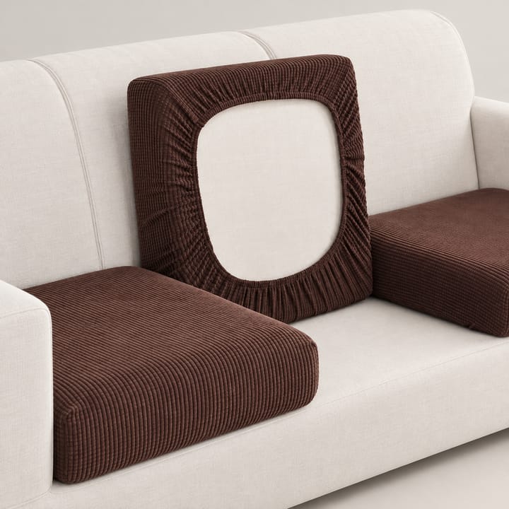 The Grid Plush Velvet Cushion Cover, Chocolate