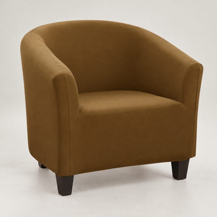 The Smooth Stretch Club Chair Cover, Light brown