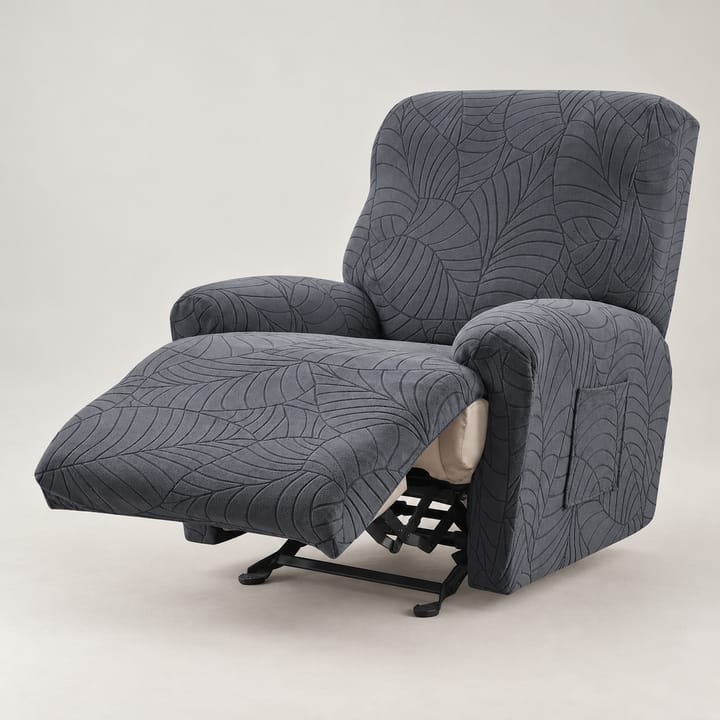 The Leaf Jacquard Recliner Slipcover, Cream leaf