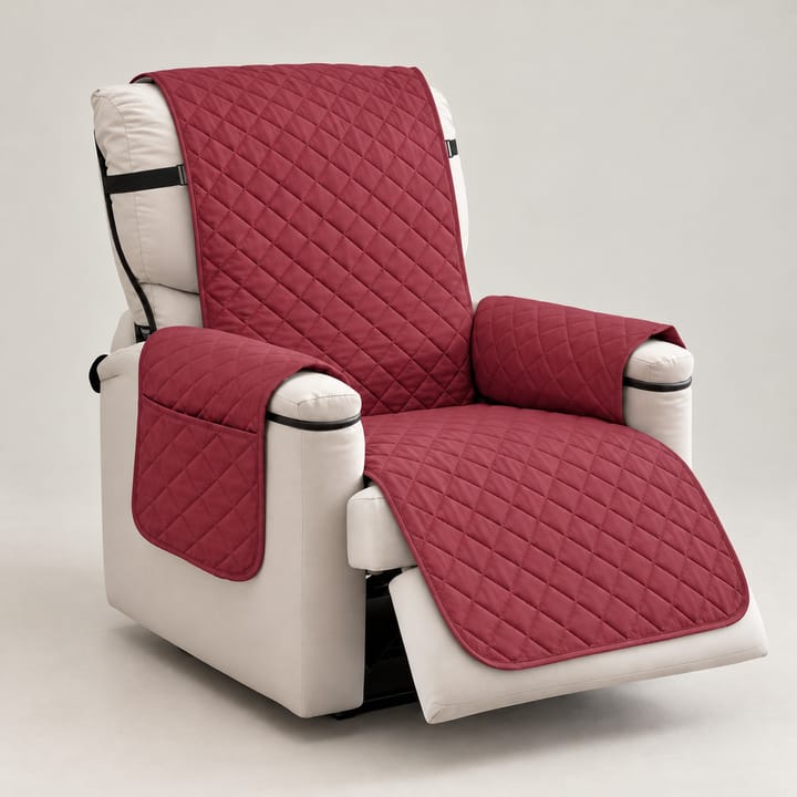 The Quilted Diamond Recliner Cover, Burgundy
