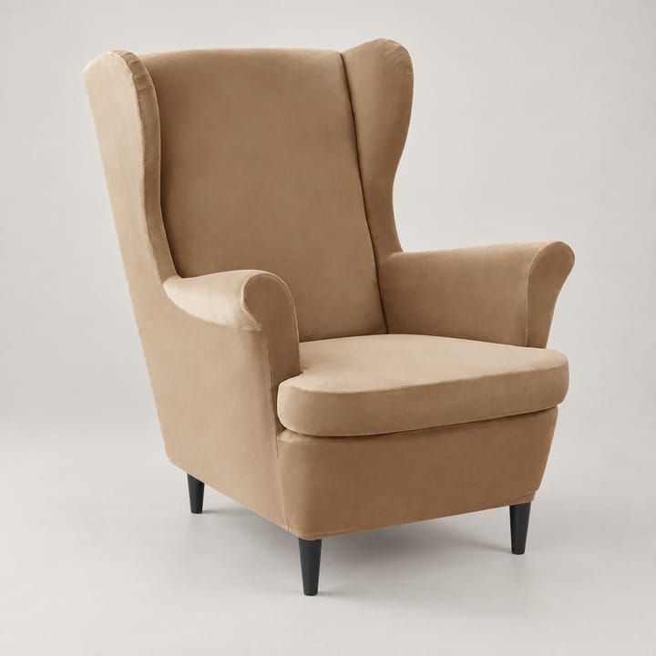 The Wingback Velvet Slipcover Set, Tan