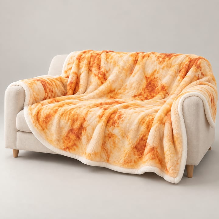 The Round Pizza Print Throw Blanket