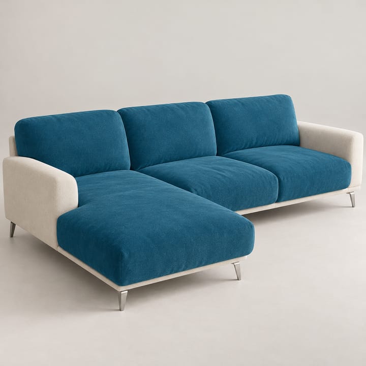 The Stretch Velvet Sectional Sofa Cover, Peacock blue