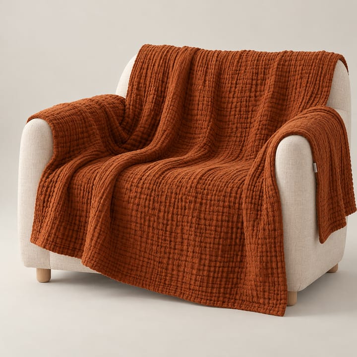 The Crinkle Gauze Throw, Rust