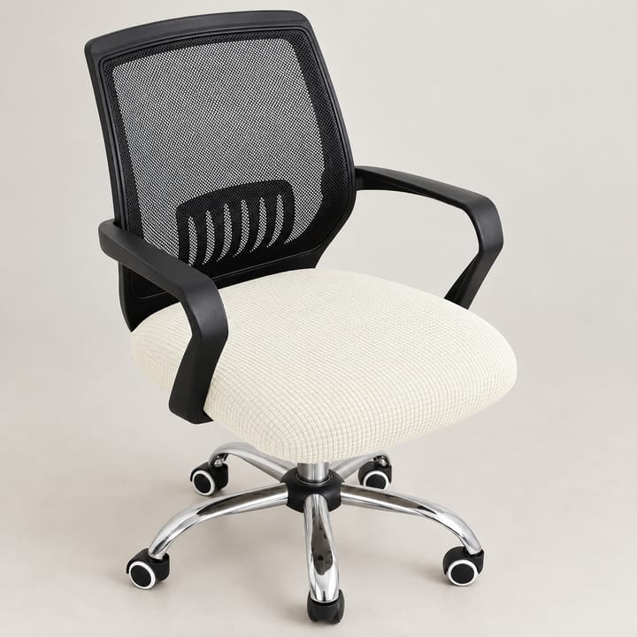 The Stretch Jacquard Office Chair Seat Cover, White