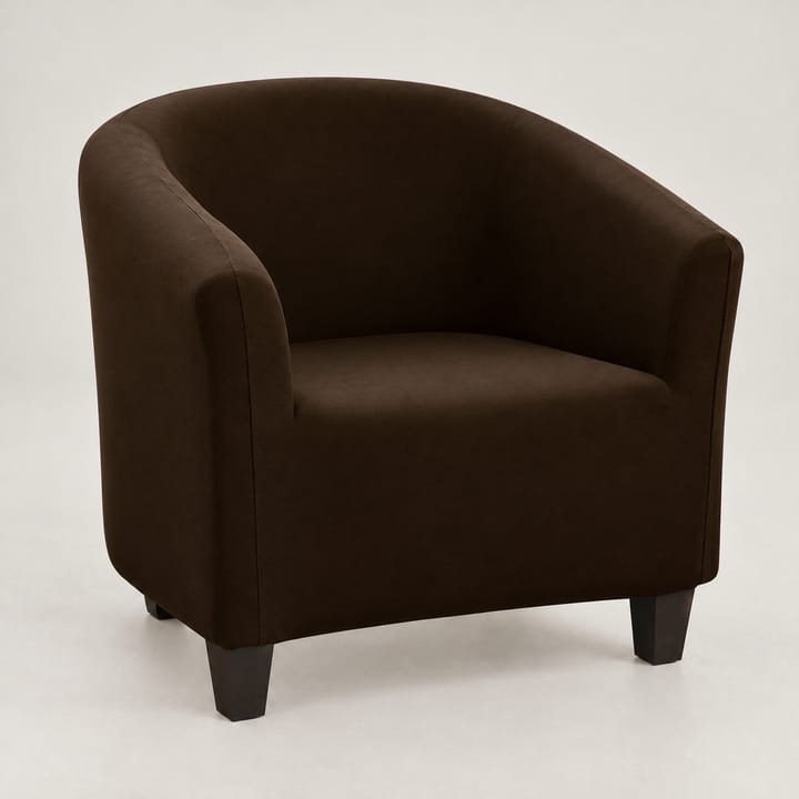 The Smooth Stretch Club Chair Cover, Dark brown