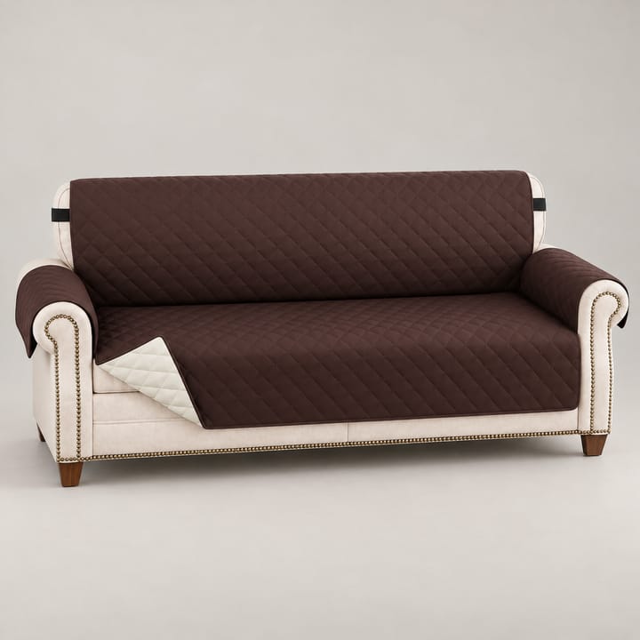 The Quilted Diamond Waterproof Sofa Cover, Brown