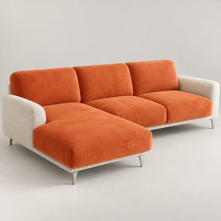 The Stretch Velvet Sectional Sofa Cover, Orange