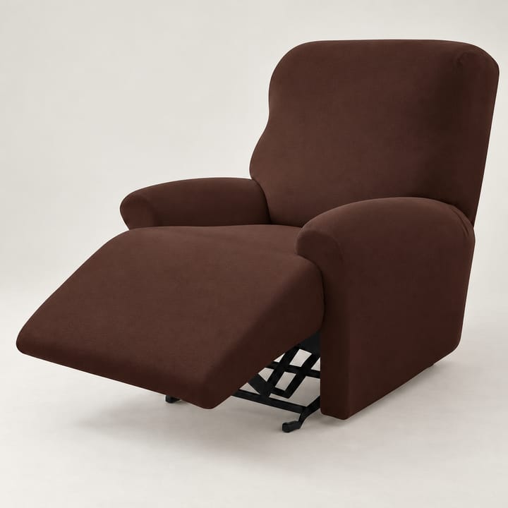 The Four Piece Stretch Recliner Cover Set, Brown