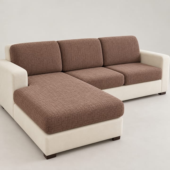 The Jacquard Stretch Sectional Cushion Cover, Coffee brown