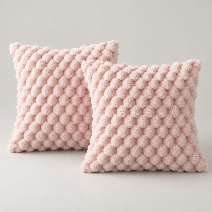 The 3D Bubble Plush Pillow Cover, Gray