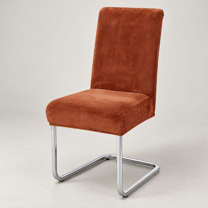 The Stretch Velvet Dining Chair Cover, Sunset orange