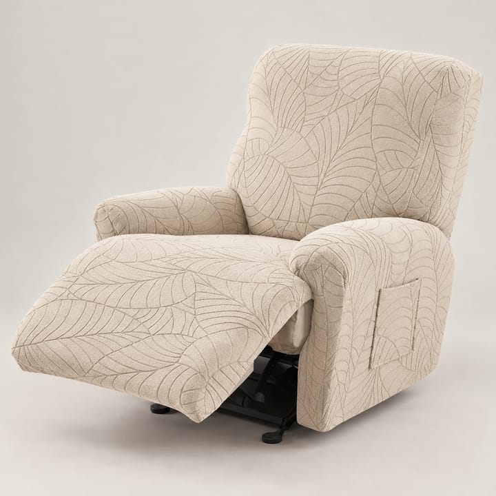 The Leaf Jacquard Recliner Cover, Beige