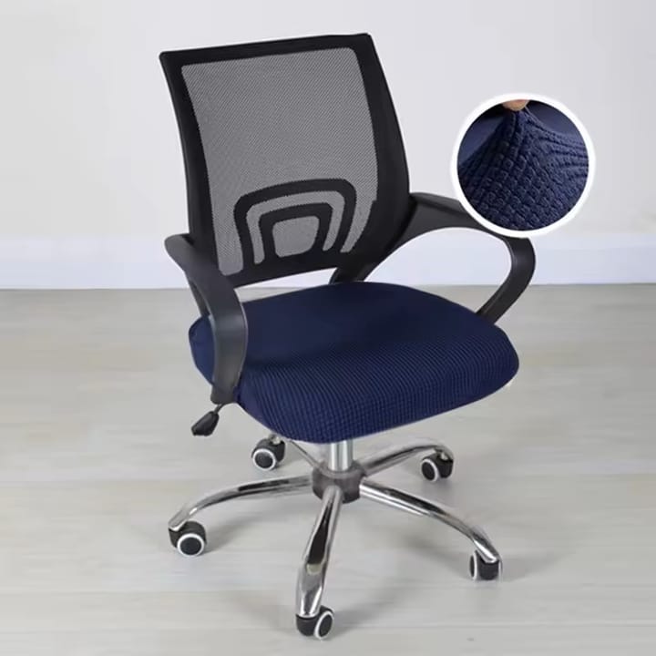 The Stretch Jacquard Office Chair Seat Cover, Navy