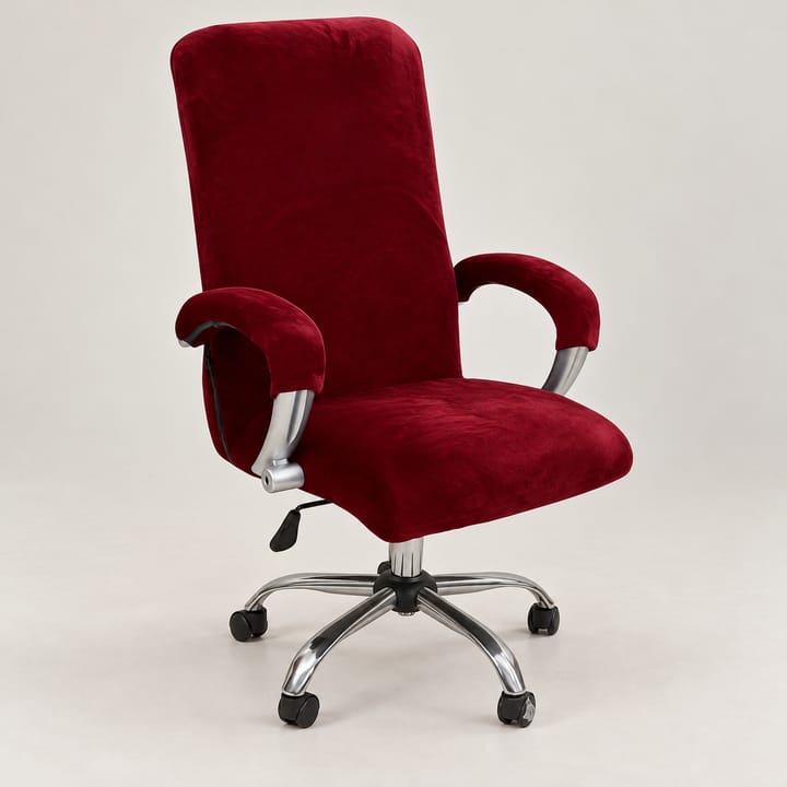 The Velvet Stretch Office Chair Slipcover, Burgundy