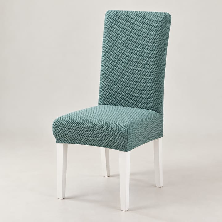 The Checkered Jacquard Dining Chair Cover, Teal