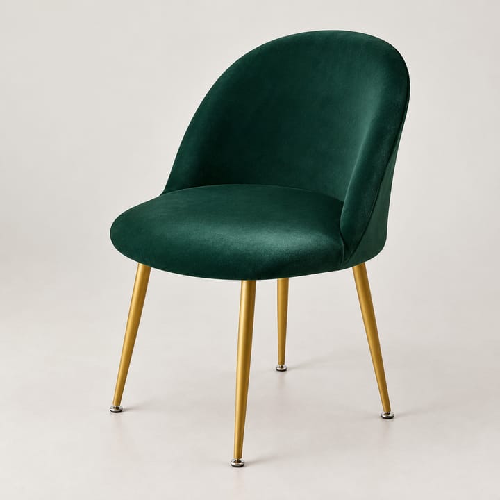 The Velvet Curve Dining Chair Cover, Dark green