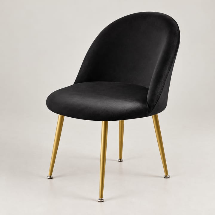 The Velvet Curve Dining Chair Cover, Black