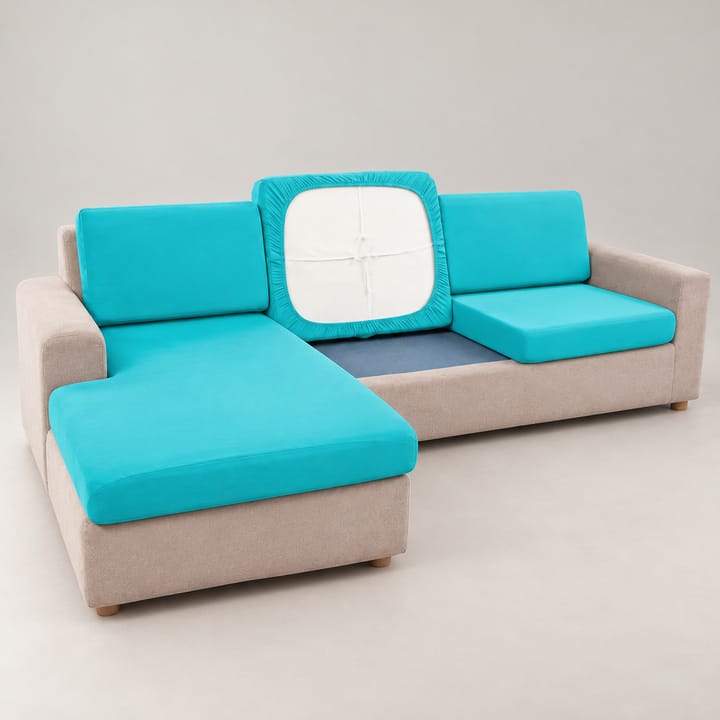 The Smooth Stretch Cushion Cover, Aqua