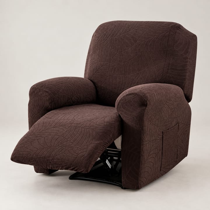The Wavy Knit Waterproof Recliner Cover, Dark brown