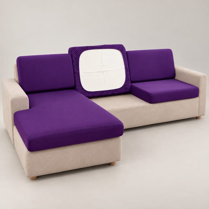 The Smooth Stretch Cushion Cover, Purple