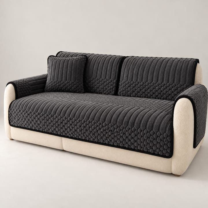 The Tufted Fleece Couch Cover, Dark gray