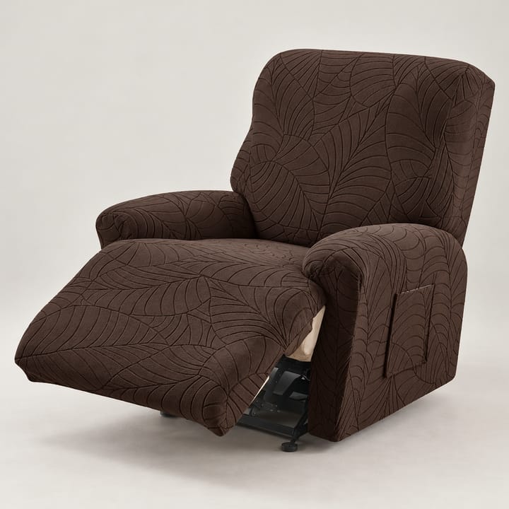 The Leaf Jacquard Recliner Cover, Coffee