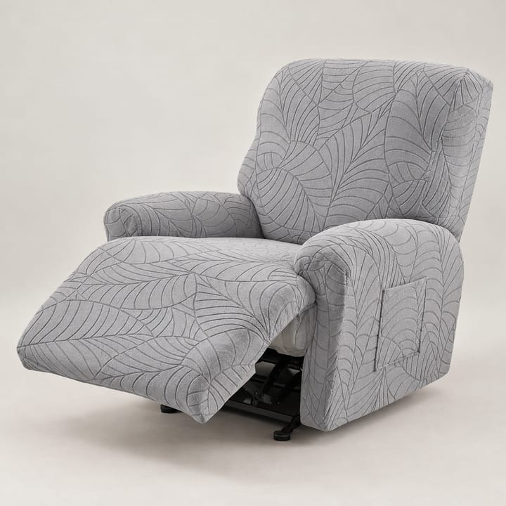 The Leaf Jacquard Recliner Cover, Light gray