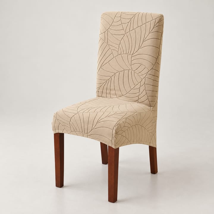 The Basketweave Stretch Dining Chair Cover, Khaki leaf