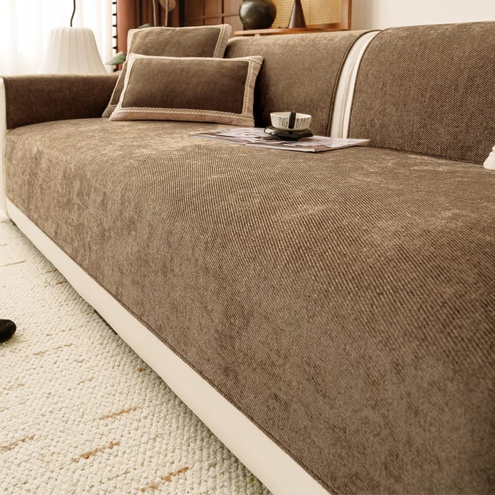 The Twill Chenille Couch Cover, Mocha