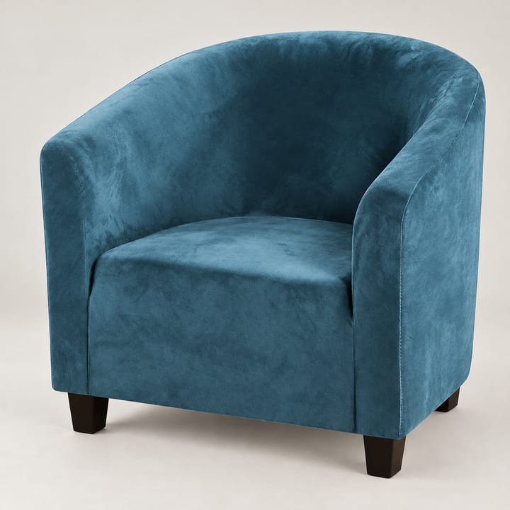 The Stretch Velvet Tub Chair Cover, Peacock blue