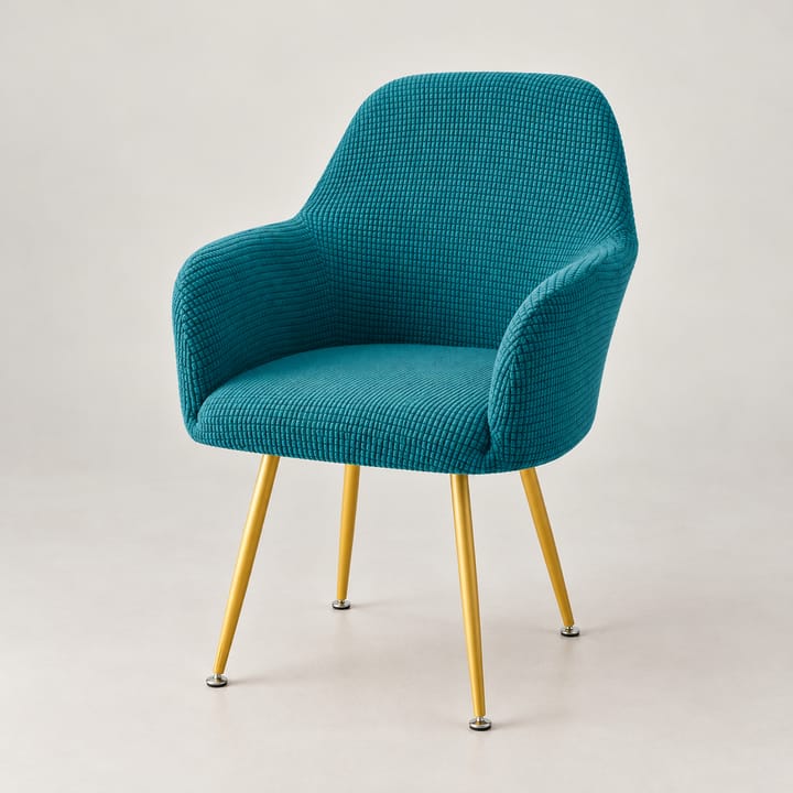 The Fleece Knit Stretch Chair Cover, Turquoise blue