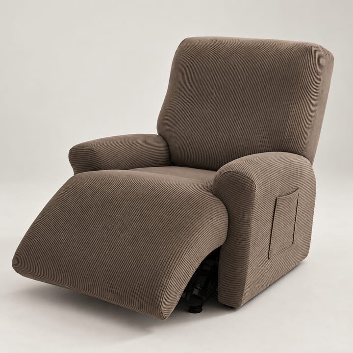 The Ribbed Stretch Recliner Cover, Brown