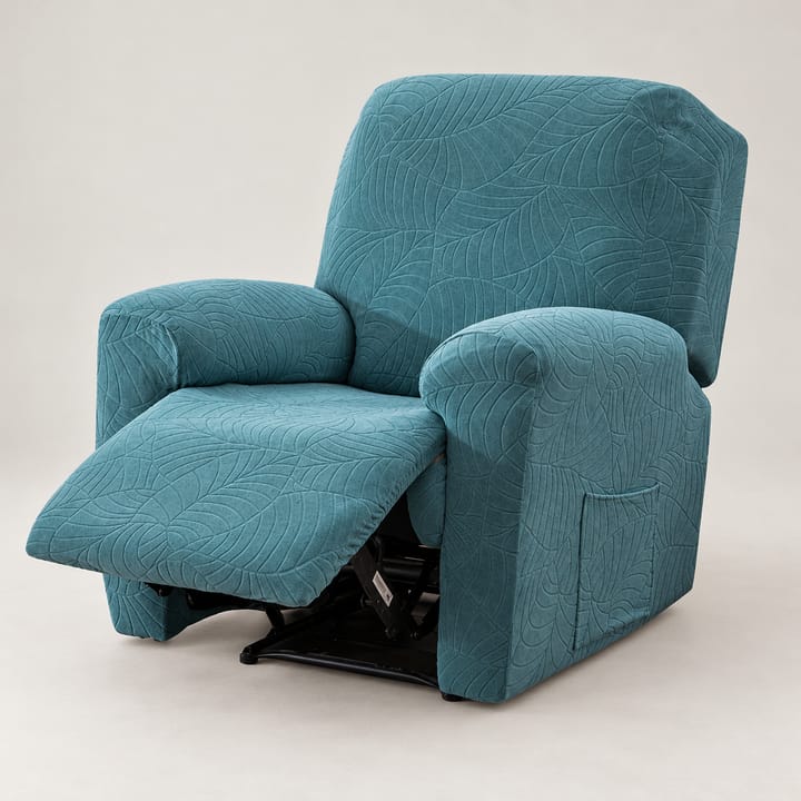The Wavy Knit Waterproof Recliner Cover, Teal blue