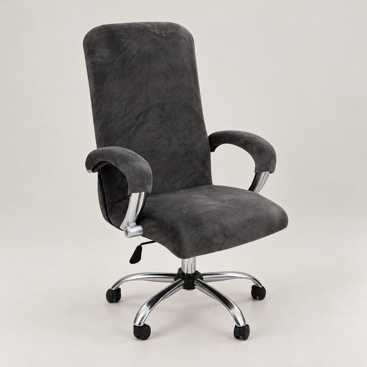 The Velvet Stretch Office Chair Slipcover, Gray
