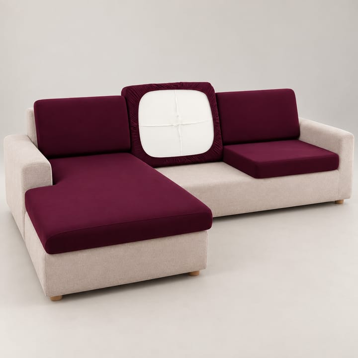 The Smooth Stretch Cushion Cover, Burgundy