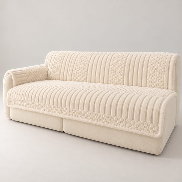 The Tufted Fleece Couch Cover, Cream