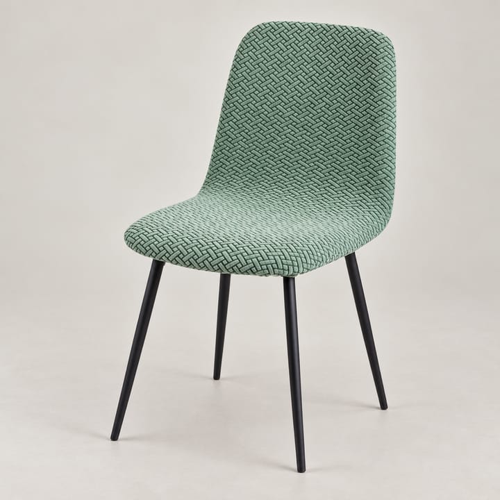 The Velvet Jacquard Dining Chair Cover, Sage green