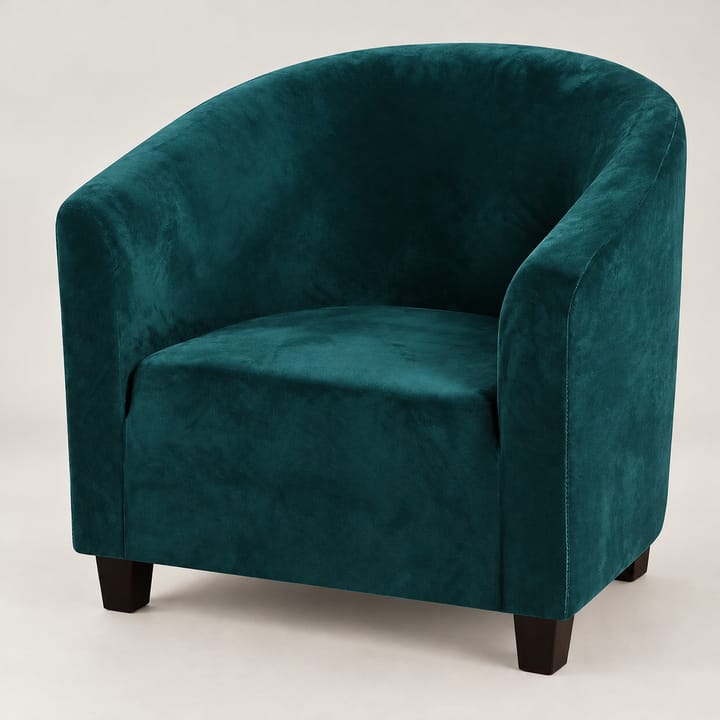 The Stretch Velvet Tub Chair Cover, Dark green