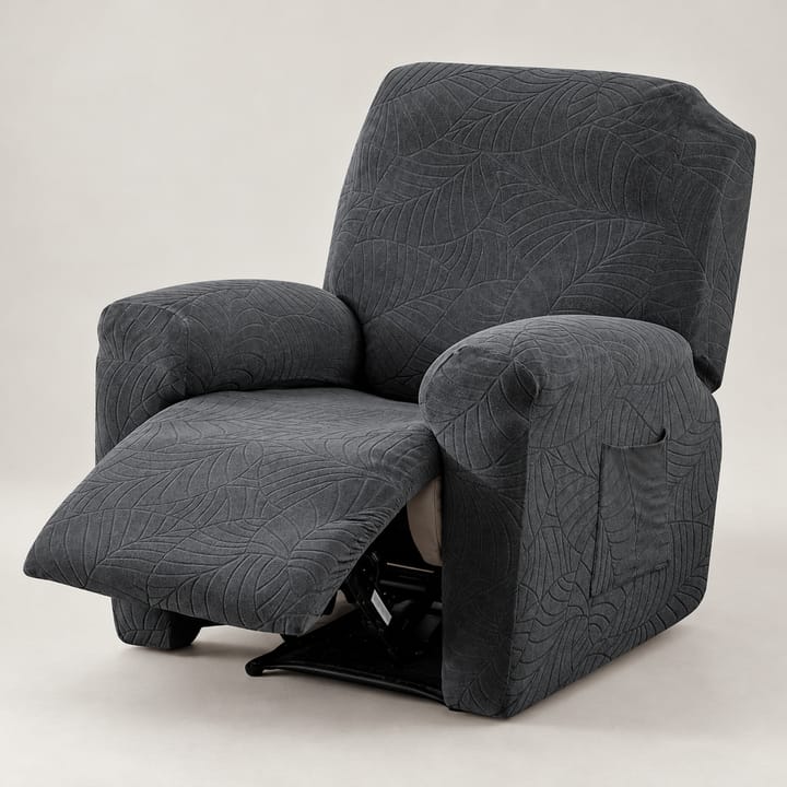 The Wavy Knit Waterproof Recliner Cover, Dark gray